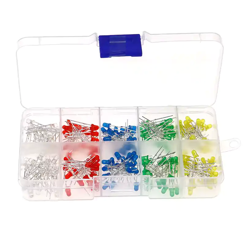 LEDs de 3 y 5mm juego de 200 unidades en 5 colores