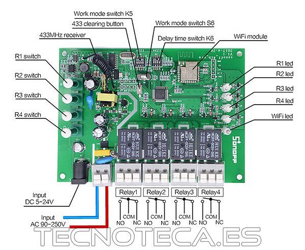 4CHPRO R3. Control remoto por WIFI 4 canales rele - Imagen 2
