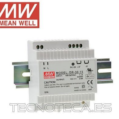 DR-30-12. Fuente carril Mean Well 12V 2A 24W