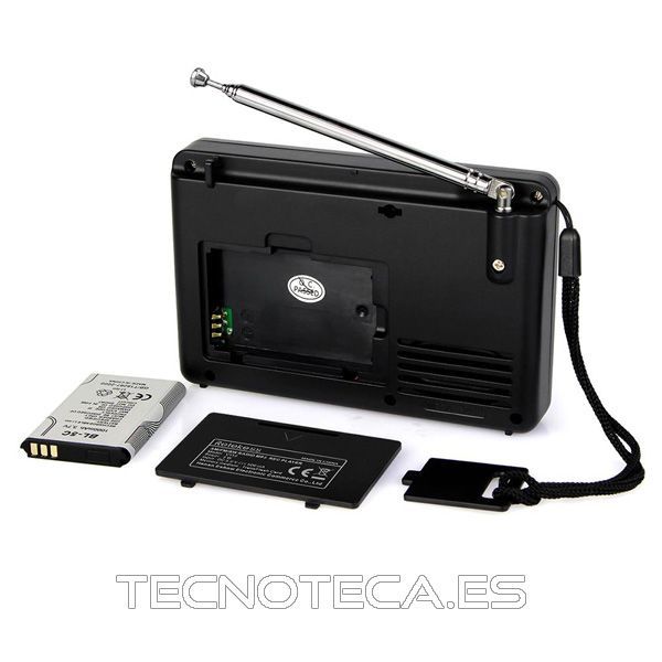 V115. Receptor de radio AM/FM/SW con bateria, SD - Imagen 3