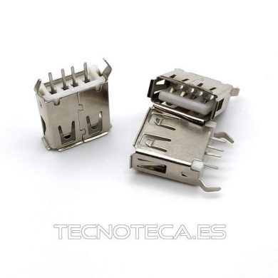 SCHCO068. Conector USB A vertical circuito impreso