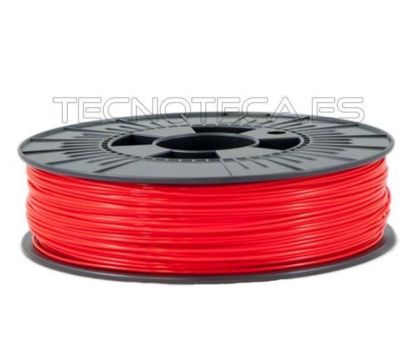PLA175R07. Filamento PLA 1,75 mm rojo 750g