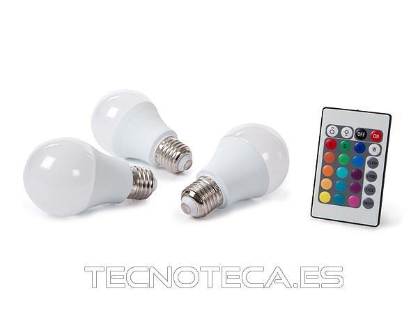 LAL1J5C/SET. Juego de 3 bombillas LEDs 7,5W E27 RGB