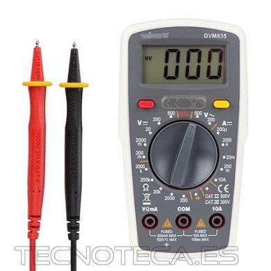 DVM835. Multimetro digital CAT II 500V/CAT III 300V 10A