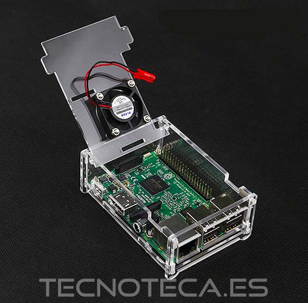 Caja de metacrilato con ventilador Raspberry Pi3 B+