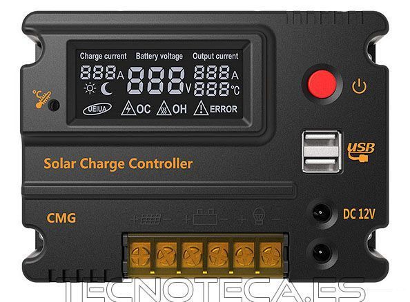 SCHR006. Regulador solar de 20 Amp 12/24VDC con toma USB