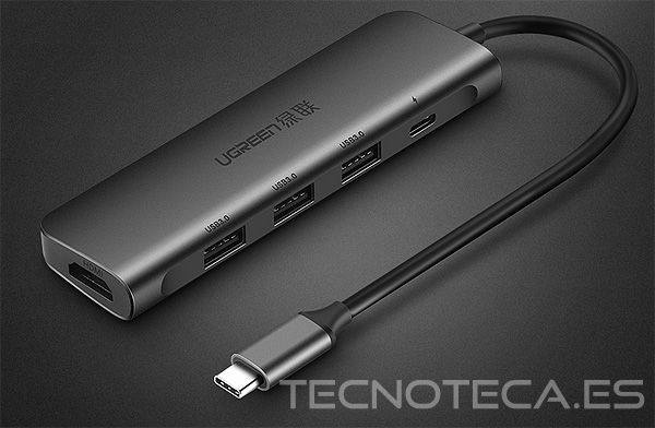 Adaptador USB tipo C a HDMI mas 3 salidas de USB 3.0 - Imagen 2