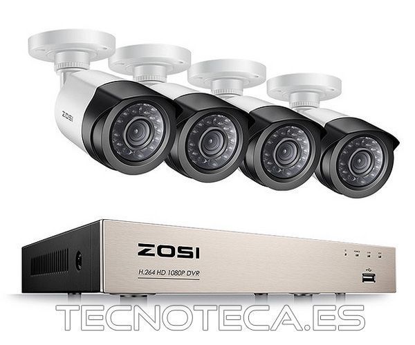 Kit de Videograbador con cuatro cámaras de 2 Mpx