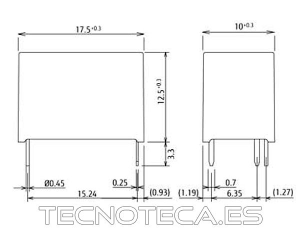 JV-24S-KT. Relé 24VDC para PCB 1 circuito NA - Imagen 3