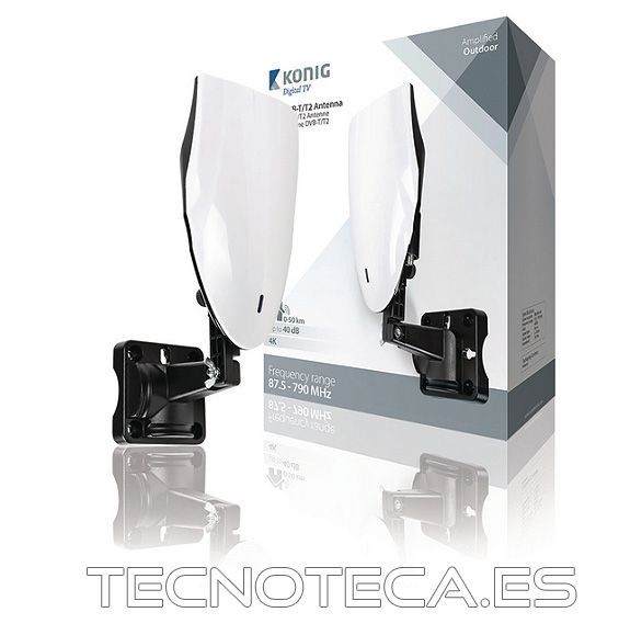 Antena exterior KONIG DVB-T/T2 40dB (KNANOR5002B)