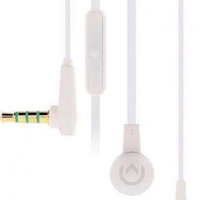 Auricular con microfono en blanco, 3,5mm (MOB-21338)