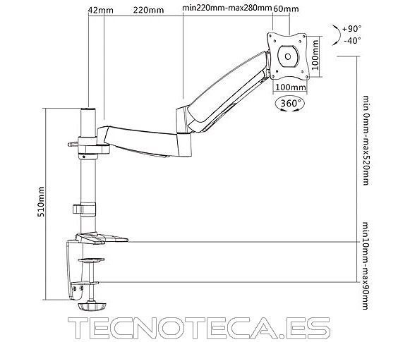WB039. Soporte para mesa de pantallas LCD 13" a 23" - Imagen 2