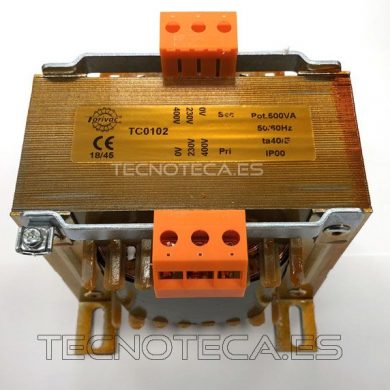 TC0102. Transformador aislamiento 0/230/400V 500VA