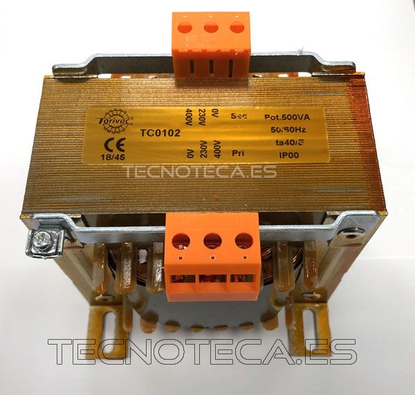 TC0102. Transformador aislamiento 0/230/400V 500VA