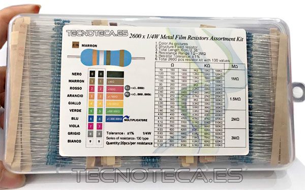 K/RES-E21. Kit de resistencias 2.600 unidades 1/4W
