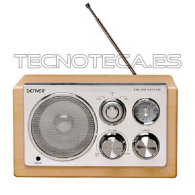 DV-10405. Radio Vintage portatil madera con toma auxiliar