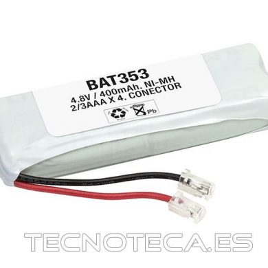BAT353. Pack baterias 4,8V/400mAh NI-MH 2/3AAA x4