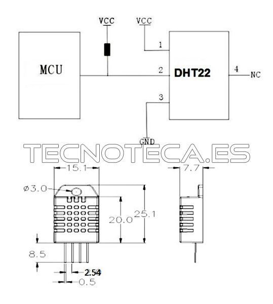 DHT22. Sensor de temperatura y humedad ASAIR - Imagen 2