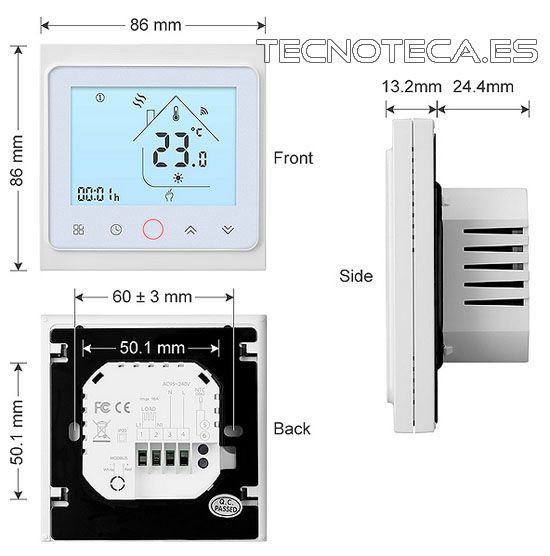 SCHD018. Termostato WIFI 16A ALEXA Google Home - Imagen 2