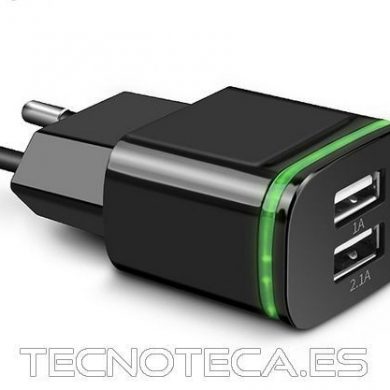 SCH0521. Cargador dos puertos USB 230VAC/5V 2,1A