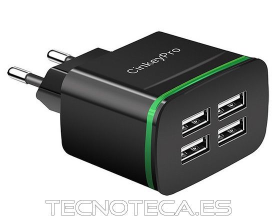 SCH0504. Cargador cuatro puertos USB 230VAC/5V 4A