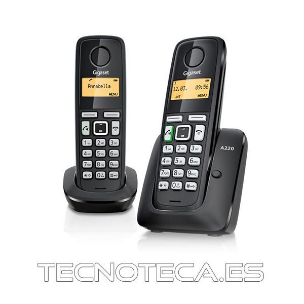 Gigaset A220. Telefono inalambrico DUO en NEGRO