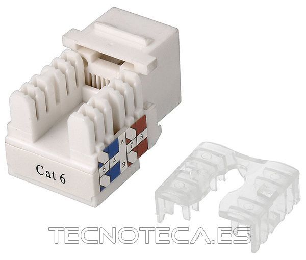 CON924. Conector KEYSTONE RJ45 CAT6 UTP hembra 90º