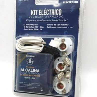 KIT electrico escolar con 3 lamparas y portalamparas. 80.601