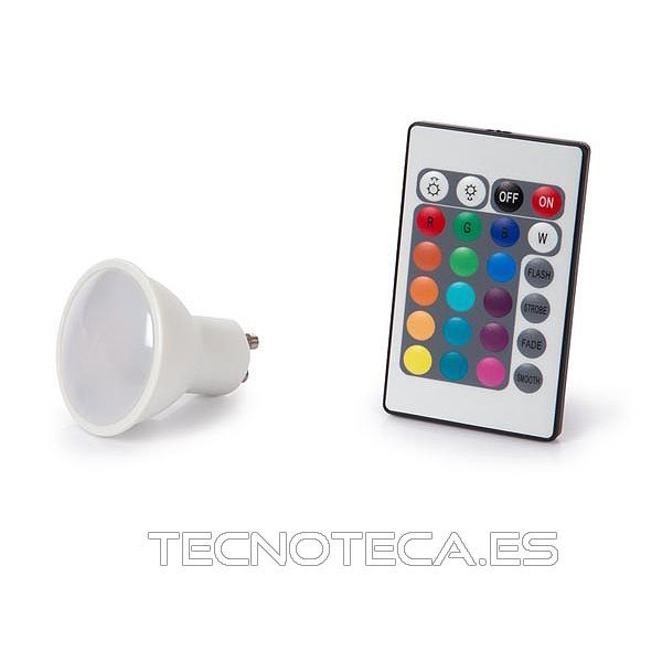 LAL3C5J. Bombilla LED 230VAC 4W GU10 RGB con mando