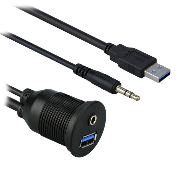Prolongador USB 3.0 JACK 3,5 panel