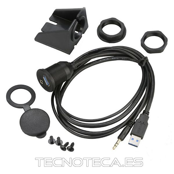Prolongador USB 3.0 JACK 3,5 panel - Imagen 2