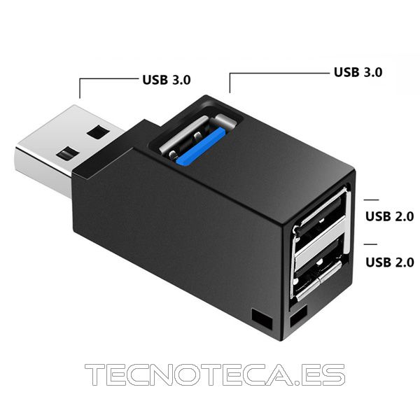 HUB USB3.0 1 a 1 USB3.0 y 2 USB2.0 miniatura