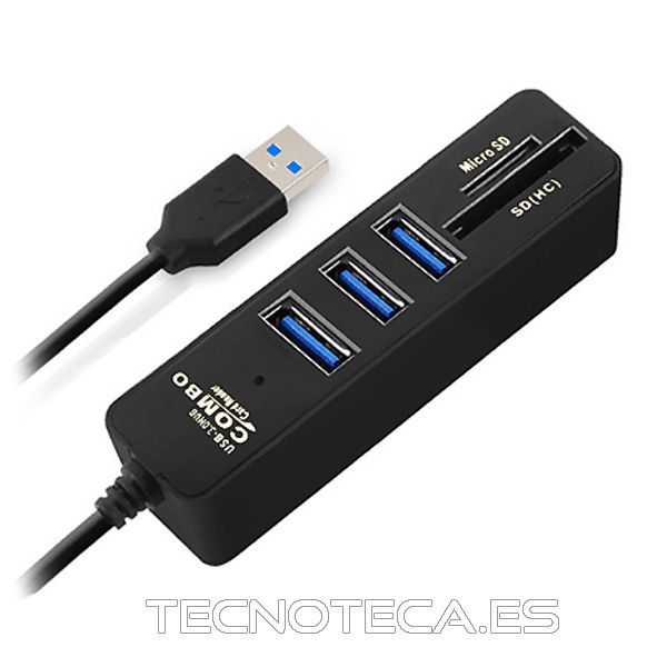 HUB USB 3.0 de 1 a 3 USB3.0 + MICRO SD + SD