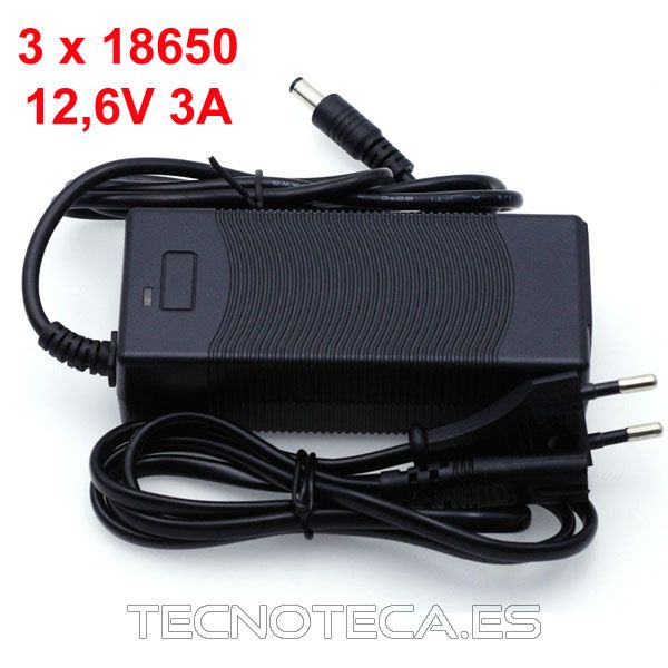 Cargador baterias 3X18650 12,6V 3A 3S