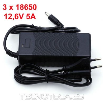 Cargador de baterías 3X18650 3S 12.6V 5A