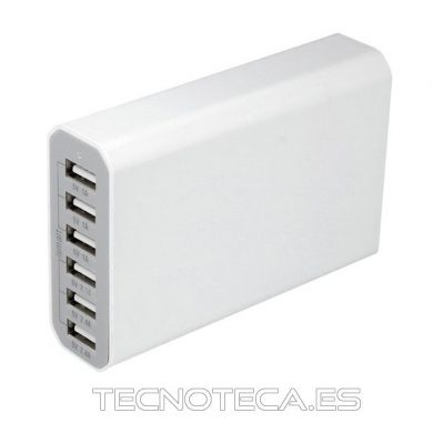 CAR343. Cargador 6 USB 100 a 240V 5V 10A