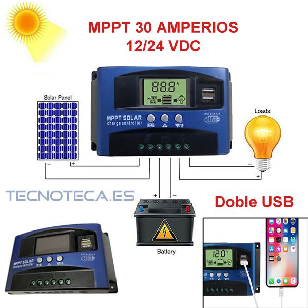 MPPT30A. Regulador Solar 30A MPPT 12/24V - Imagen 2