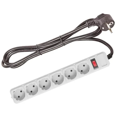 REGLETA ENCHUFES 6 TOMAS 3 metros. SPG6-B-10C