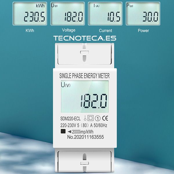 contador de energia de dos modulos rail din