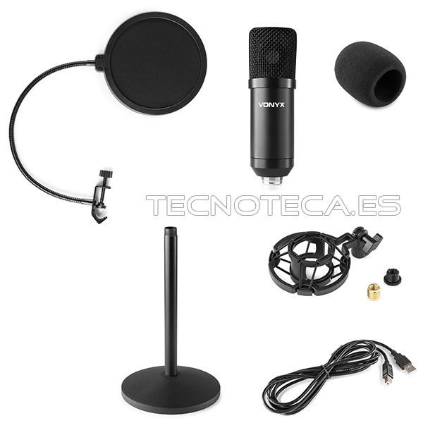 MICROFONO POR USB SET BLACK STUDIO