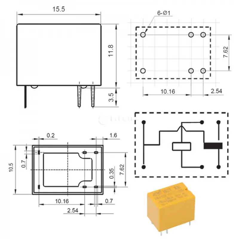 VR3D051C6. RELE 5VDC 1AC MINI 3A 150V - Imagen 2