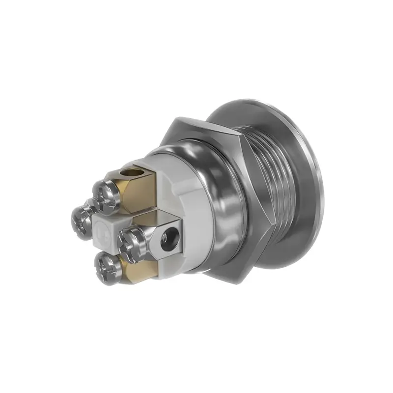 Pulsador 19mm con LED IP68 verde 12VDC