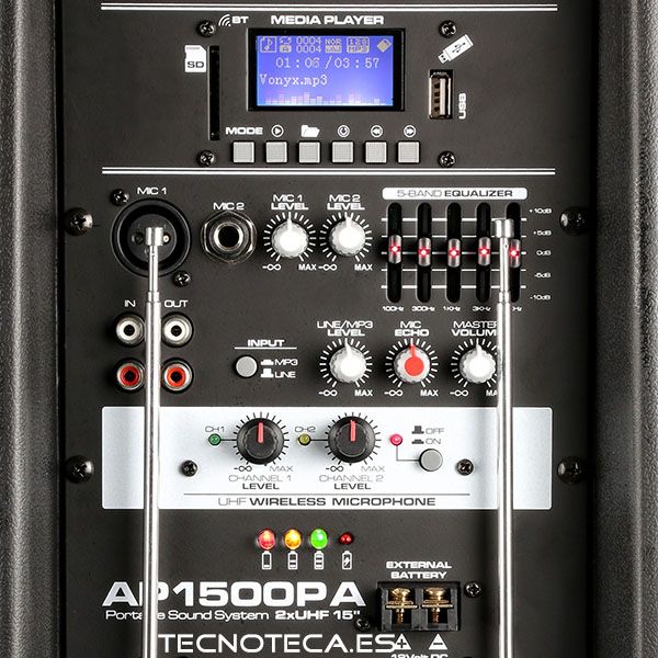 ALTAVOZ AUTOAMPLIFICADO PORTATIL de 15"