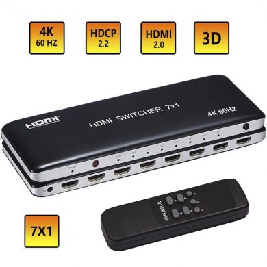 SELECTOR HDMI de 7 entradas 1 salida 7x1
