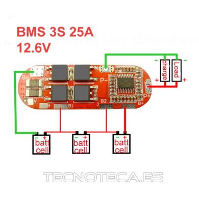 Cargador BMS 3S 18650 25A