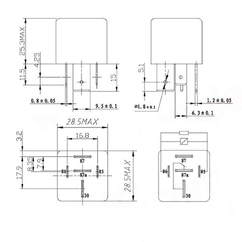 SLDH-12VDC. Relé 12VDC 80A 1AC faston coche - Imagen 2