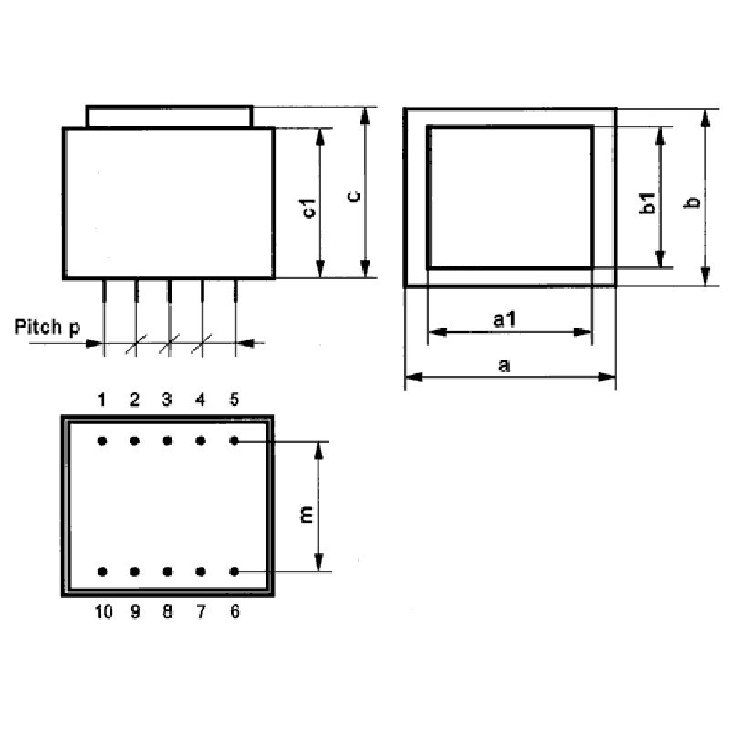 Transformador encapsulado 12+12v