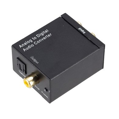 Conversor audio RCA analógico a óptico digital y RCA