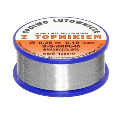Estaño 0.25mm Sn60 Pb40 100 gramos con plomo