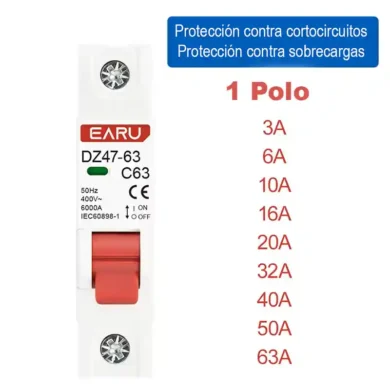 Interruptor magnetotérmico de 1 polo